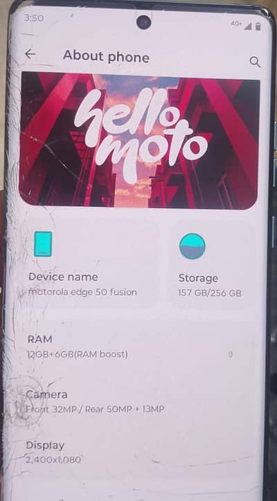 Motorola Edge 50 Fusion Ram12+5 Rom 256 snapdragon 7s Gen2