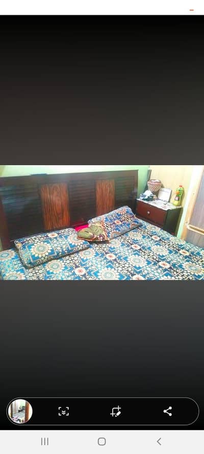 Bed with 2 side tables dresser and molty foam