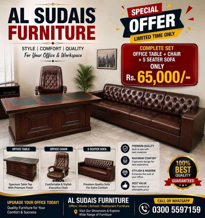 Office desk, study computer table, staff table chair, work sofa table 1