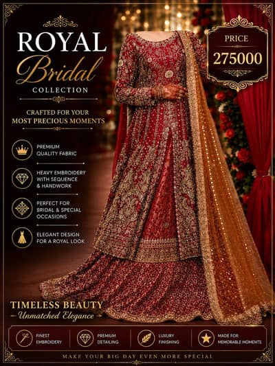 Royal Maroon Bridal Lehenga Heavy Embroidery Handwork Wedding Dress
