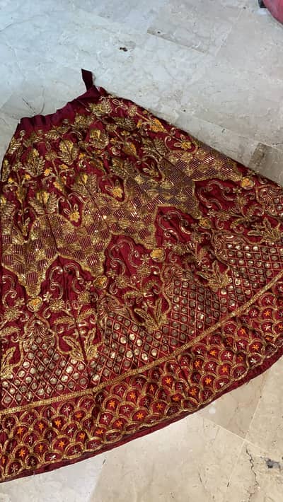 MAROON GOLDEN LEHNGA | only one time used | Premium quality