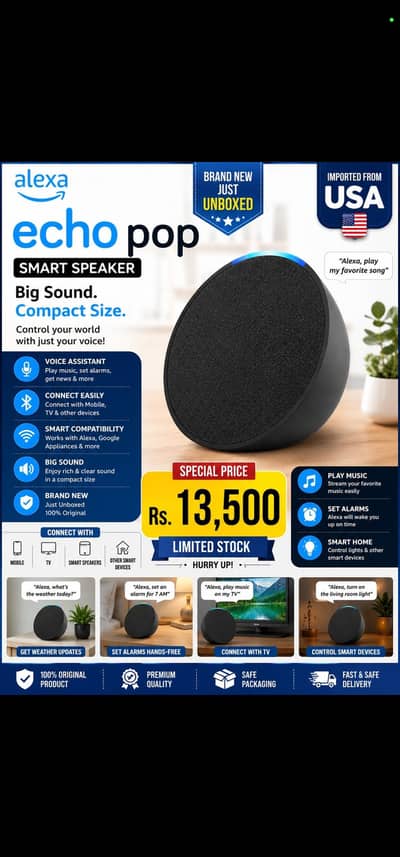 Amazon Echo Pop Smart Speaker – Imported
