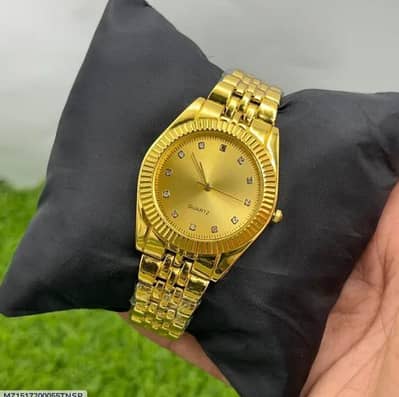 Men's black chain strap Quartz Watch