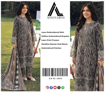 3 piece Digital printed Suit with patches
