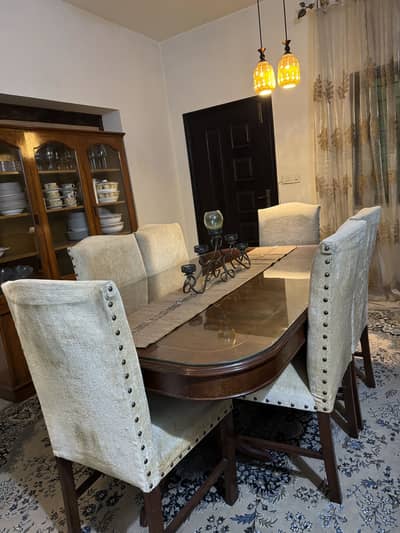 Pure sheesham wood dinning table with 6 chairs