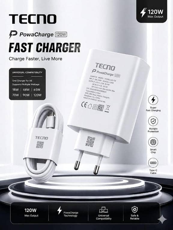 Original Vivo  120W Flash Charger Type-C Cable | Premium Super Fast Charging Adapter for Vivo V23 V20 V21 Y73 Z1x | Genuine Dual Engine QC 4.0 Fast Charge