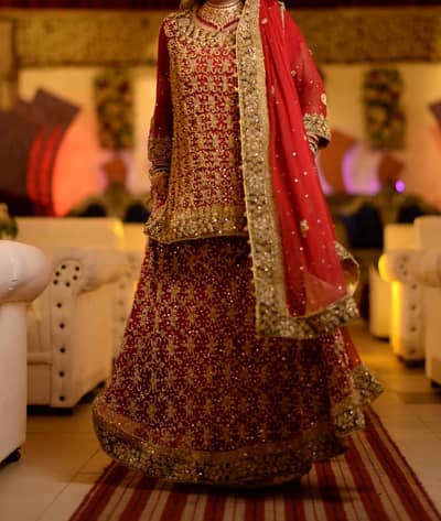 Barat red dress