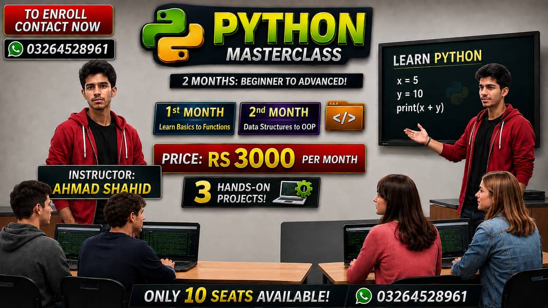 Python Programming Masterclass in Lahore – 2 Months – Rs. 3,000/Month 0
