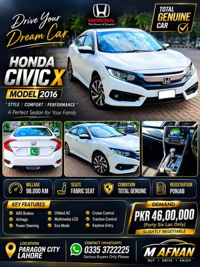 Honda Civic VTi Oriel Prosmatec 2016