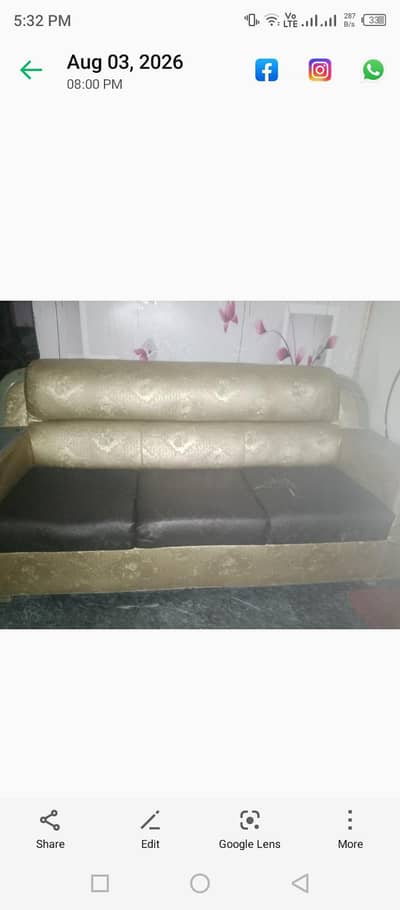 1seater+2seater+3 seater posshes  sofa set for urgent sale