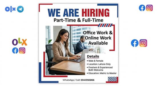 PART TIME WORK AVAILABLE FOR MALES AND FEMALE