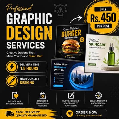 Professional Graphic Design Services – Only Rs. 450/Post