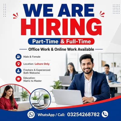 WE HIRING MALE AND FEMALES STAFF FOR OFFICE WORK