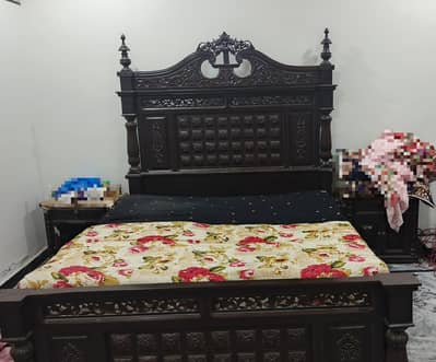 Bed with side table and dressing- urgent sale