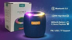 Description  GREATNICE  ORIGINAL GTS-1468 Mini Portable Bluetooth 5.0 Speaker with 5W High Bass SPEAKER RGB Lighting, 800mAh Battery (5 Hrs Playtime) speaker FM/USB/TF Support