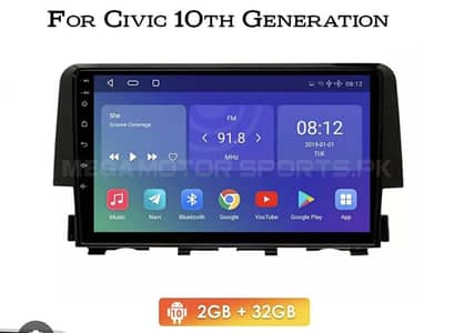 9 inch Android Panel for Civic X (2016-21) Model