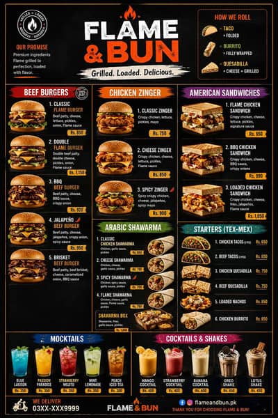 I need chef for American burgers and sandwiches.