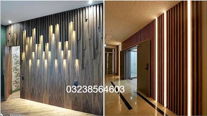 Wpc fluted panel-Wall panelling-Solid panel-laminated gloss flooring 13