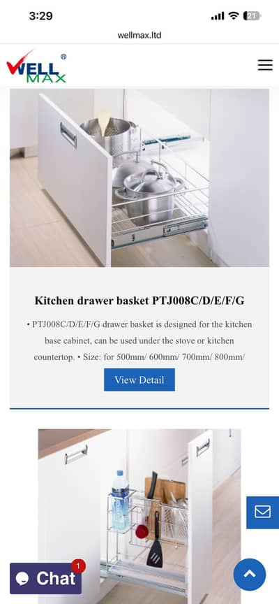 Kitchen drawer basket