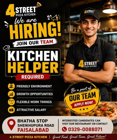 mojy apny restaurant KY lya kitchen helper Ki zarort Ha