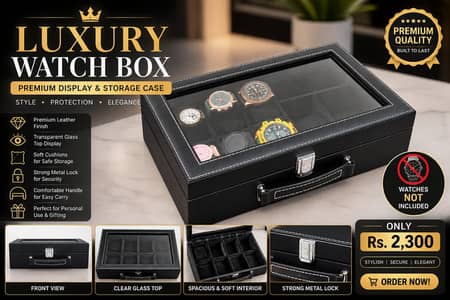 Premium Luxury Watch Box | Stylish Watch Storage Case | Rs. 2300