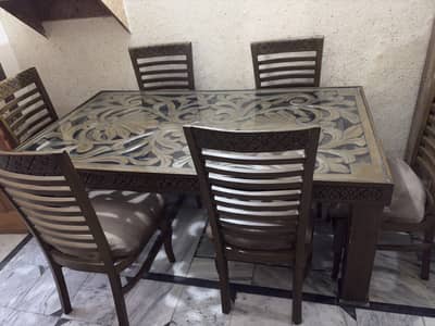 Big size Dinning table with 6 chairs