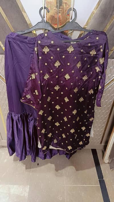 Beautiful Purple 2-Piece Embroidered Dress