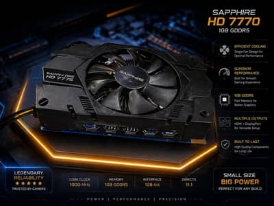 AMD RADEON SAPPHIRE HD 7770 1GB DDR5 128BIT