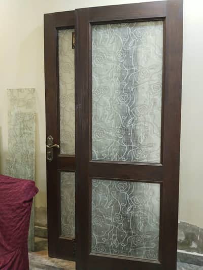 Beautiful Wooden Glass Doors – Good Condition –