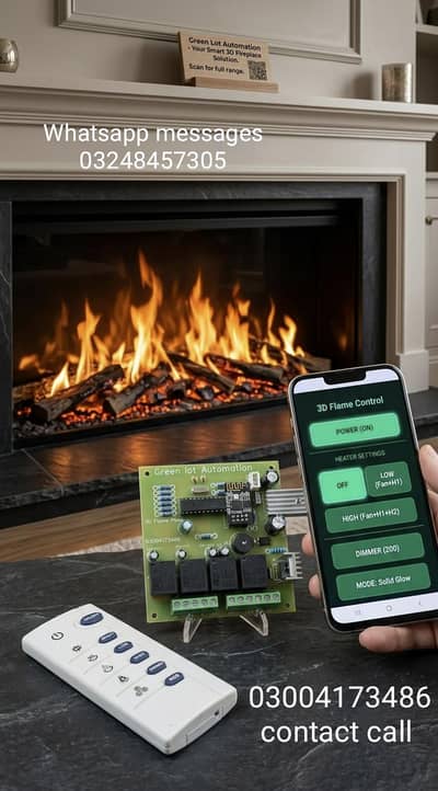 Electric 3d flame place kit wi-fi and remote