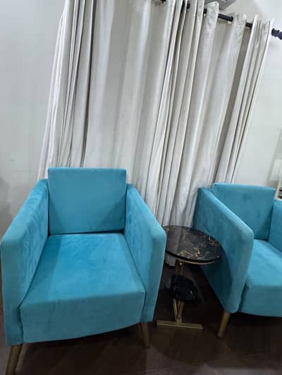Elegant Turquoise Sofa Set – Gently Use