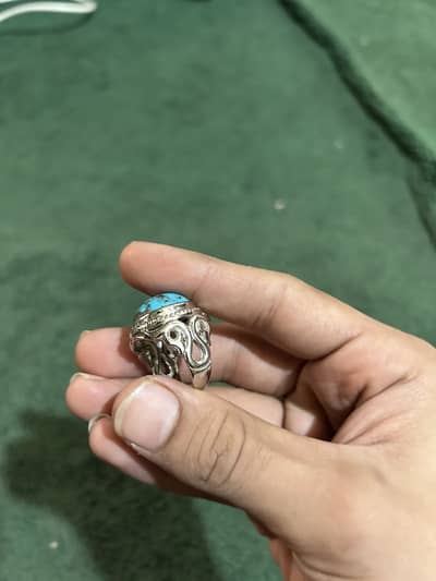 FEROZA STONE CHANDI RING  925 STAMP