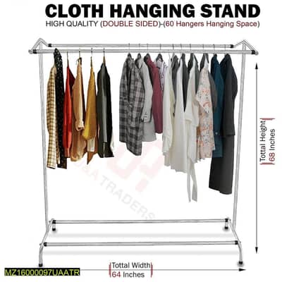Double sided steel clothes hanger stand