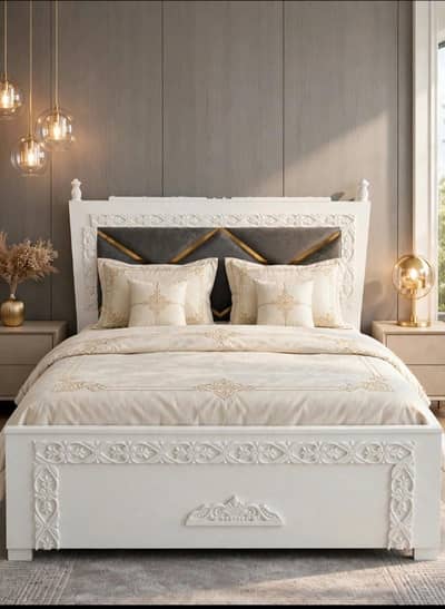 Used premium  white covered bed white mattress