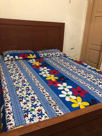 King Size Double Bed with Koshan Foam Mattress & Bedsheet