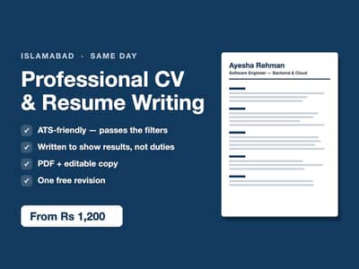 CV Writing & Website Design Islamabad - Same Day - From Rs 1200