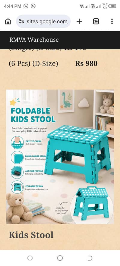 Foldable kids Stool