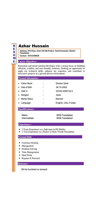 I'm looking for a job. .