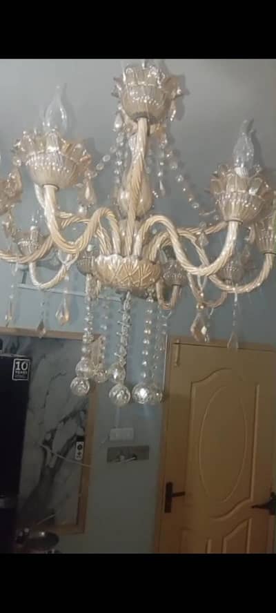 beautiful golden crystal candelier