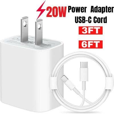 Original Apple 20watt/ USB-C to USB-C Fast Charging Cable & Power Adapter | PD Charger | Type C Data Sync Cable for iPhone 15, MacBook, iPad Pro, Samsung & All Type-C Devices (1m/2m)