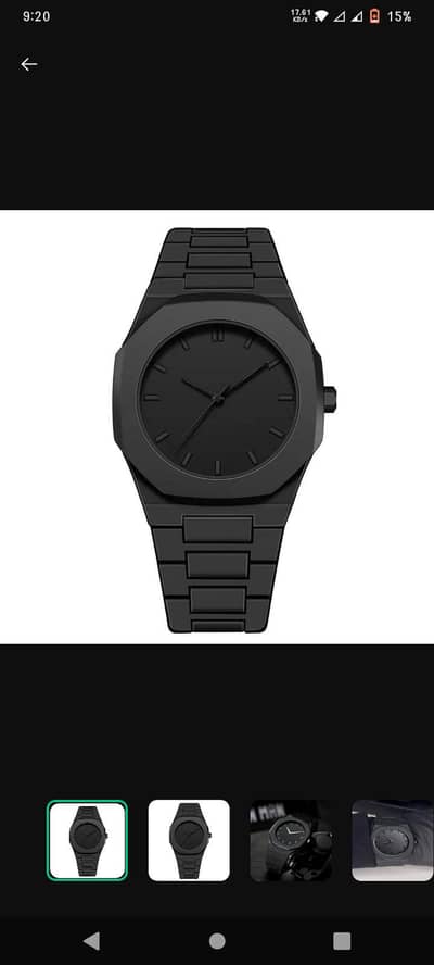 Men's black geometric watch lightweight Daily wear