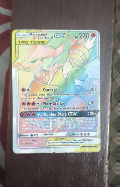 Pokeman Reshiram and Charizard Tag team card