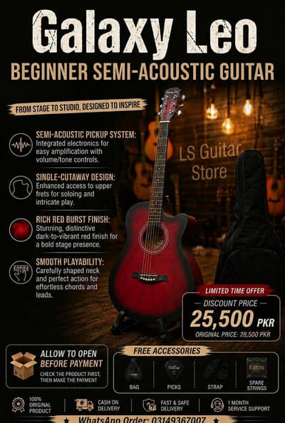 semi Acoustic beginner guitar Oder 03149367007