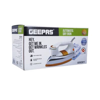 original geepas iron 1200 w heavy weight dry iron