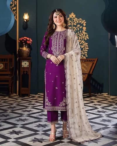 Malai Dyed Embroidered Trouser - New | The Lawn Box