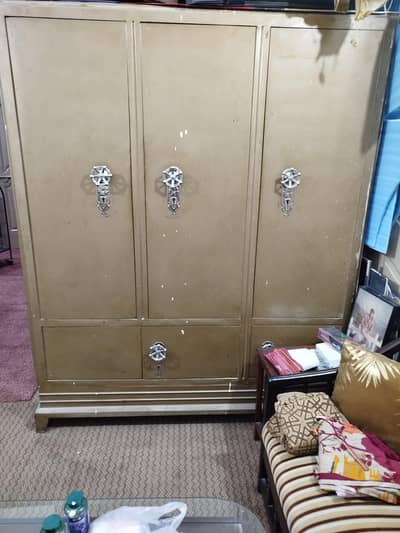 three door iron almari