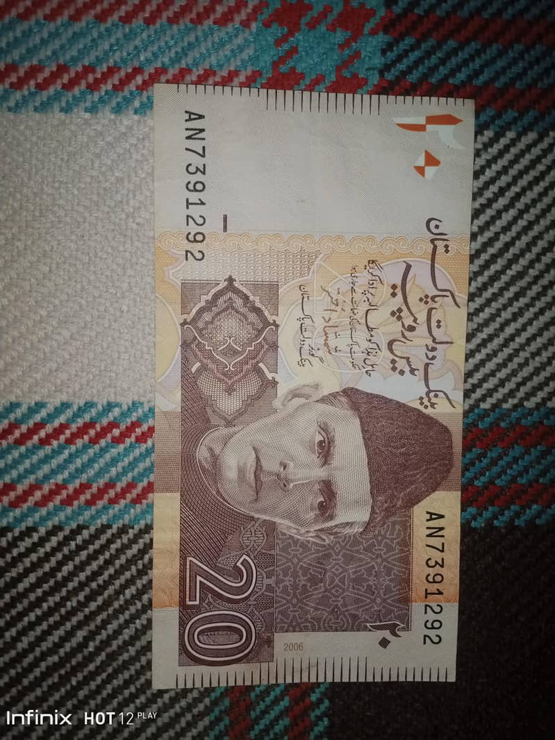 Old Pakistani notes 5&20 and 1 note 2