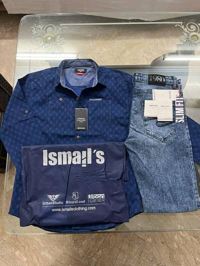 100% Urban studio brand casual cotton shirt & denim jeans pant