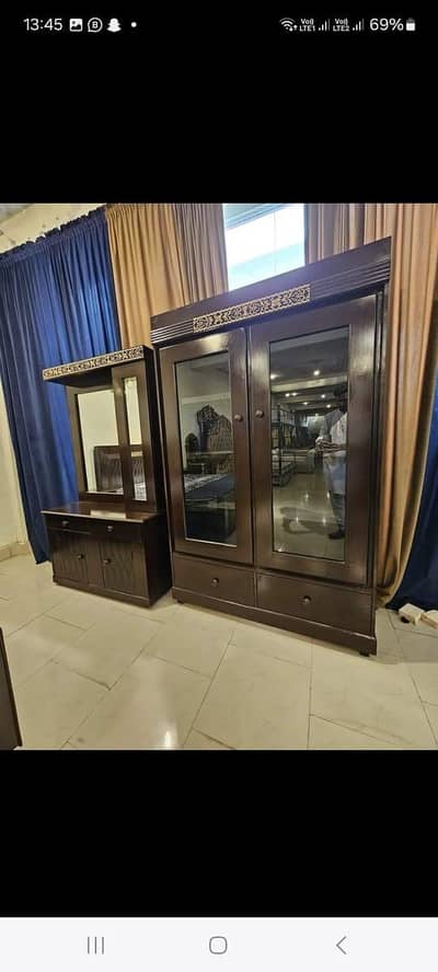Designer Dressing Table & Glass Showcase Set | High-Grade Plywood