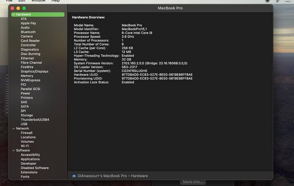 Macbook pro 2018 4
